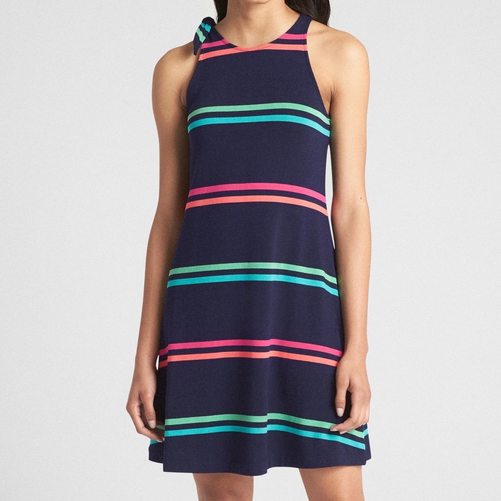 Knit Mutli Stripe Tank Dress NWT